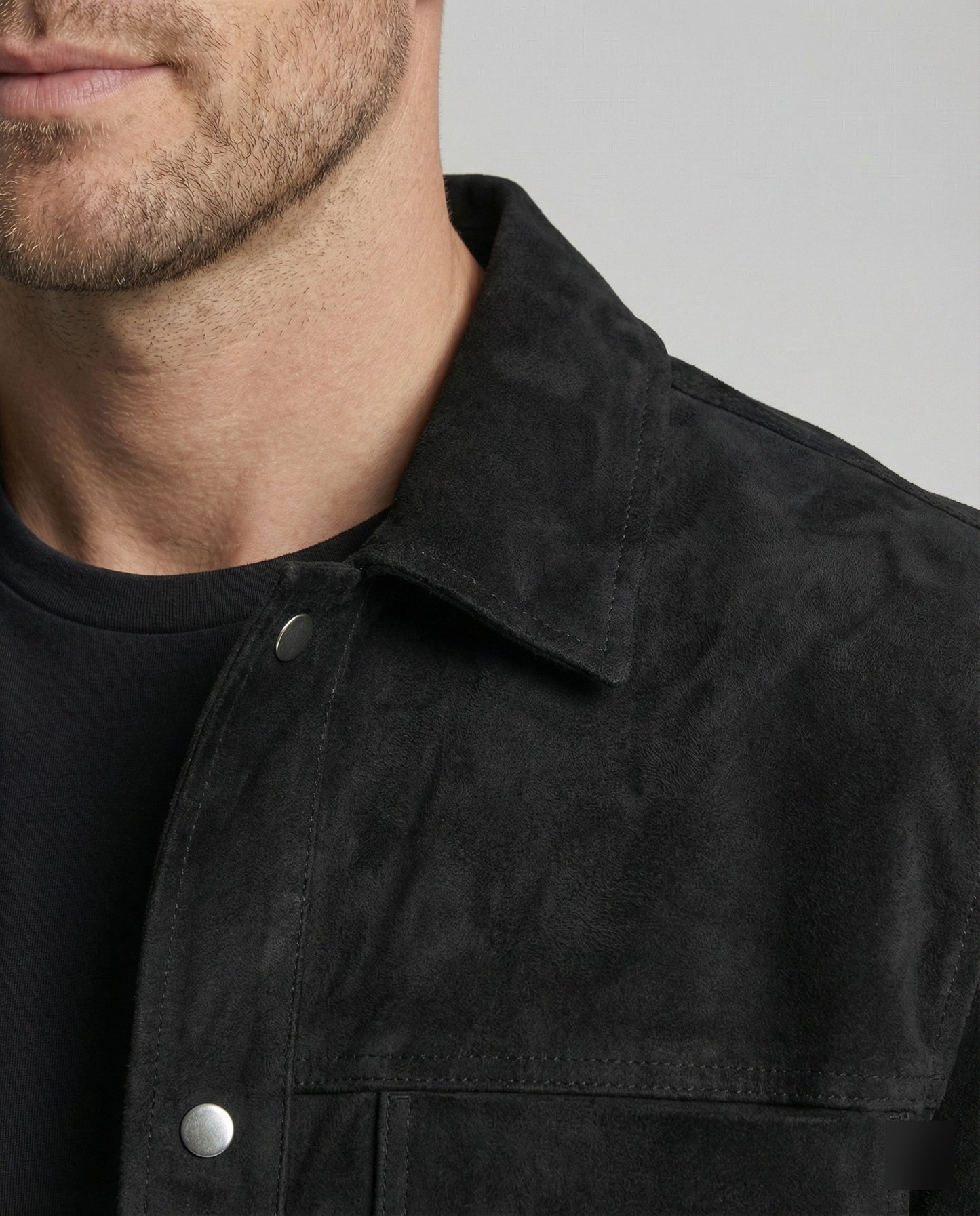 Herren Lederjacke Dick Gefüttert Mit Brusttasche