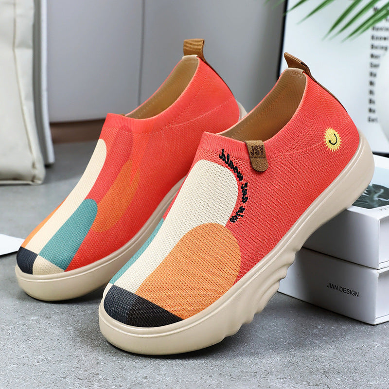 Damen Sneaker Bequem Slip-On Schuhe Fashion Modern