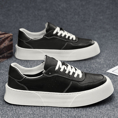 Damen Sneaker Hochwertig Leder Plattform Sohle Modisch