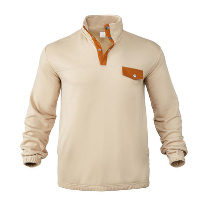 Herren Pullover Modern mit Brusttasche Reißverschluss
