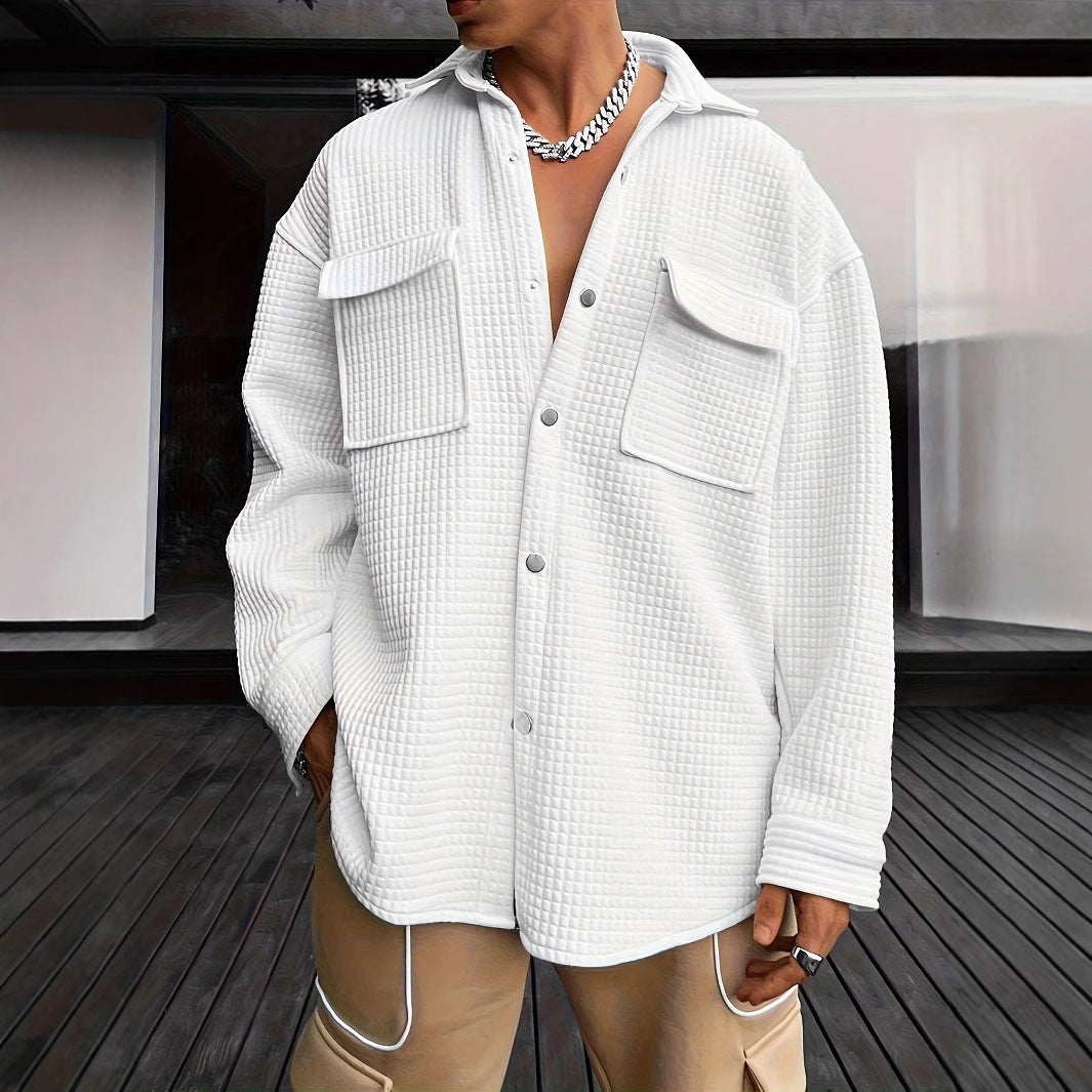 Herren Oversize Hemd Karo mit Taschen Großrahmen Style