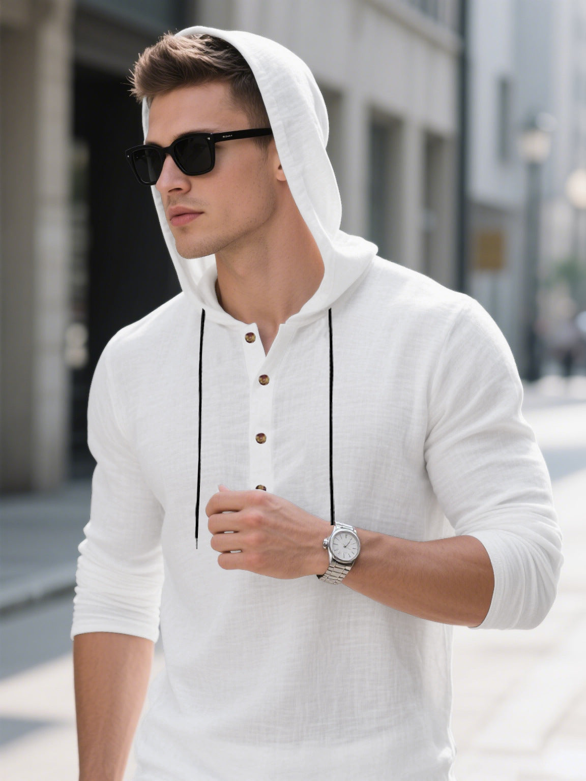 Herren Kapuzenpullover Trendig Grau