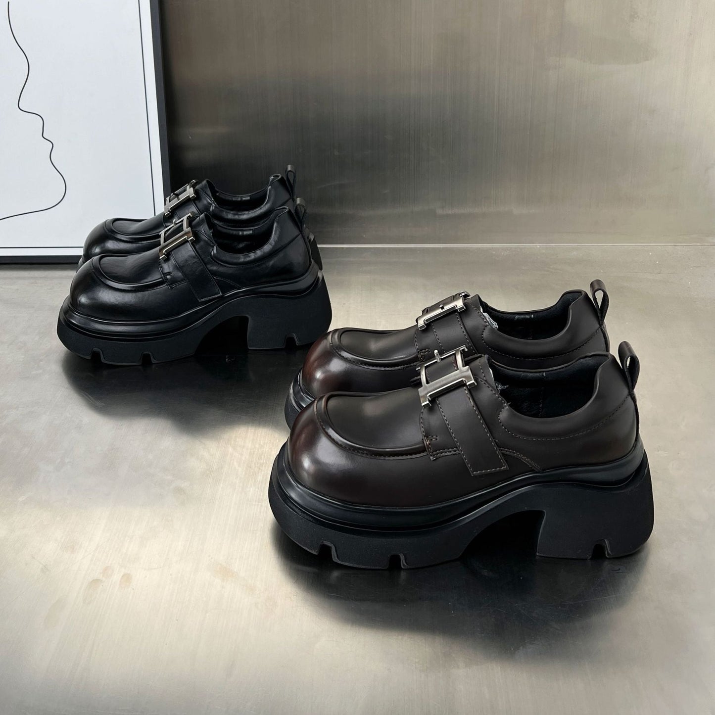 Damen Clogs Chunky mit Schnallen Dekoration Rutschfest