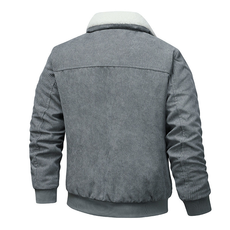 Herren Cordjacke Warm Fleece-Innenfutter Winterjacke