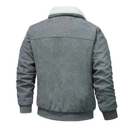 Herren Cordjacke Warm Fleece-Innenfutter Winterjacke