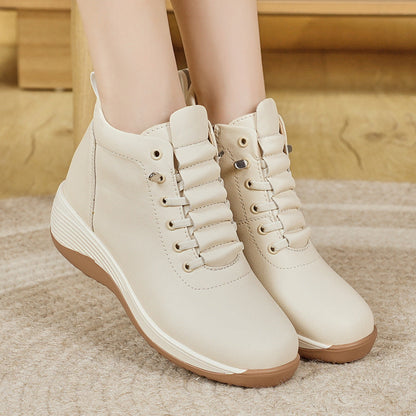 Damen Sneaker High-Top Komfort Schuhe Bequem Laufsohle