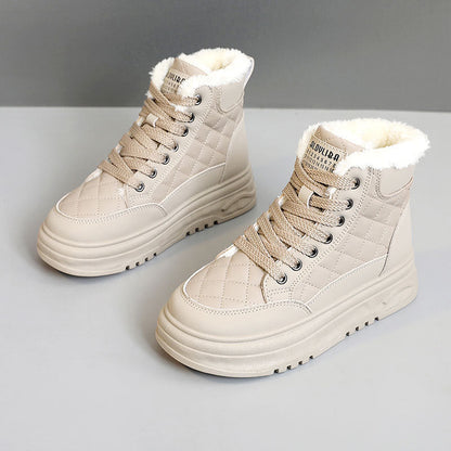 Damen Sneaker Warm Gefüttert High-Top Winterstiefel