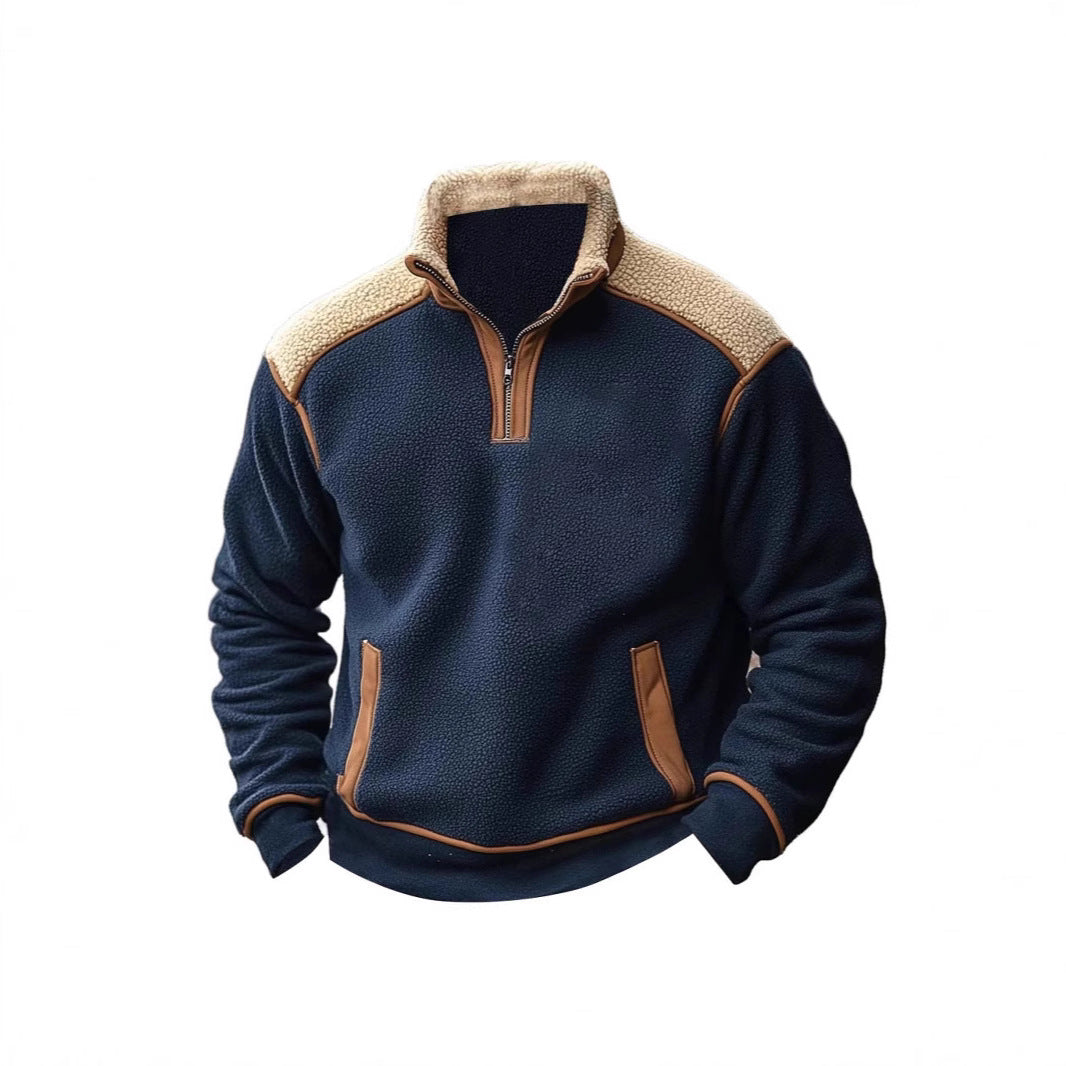 Herren Fleece Pullover Weich Warm Teddylook