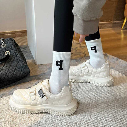 Damen Sneaker Bequem Gefüttert Elastisch Schwarz