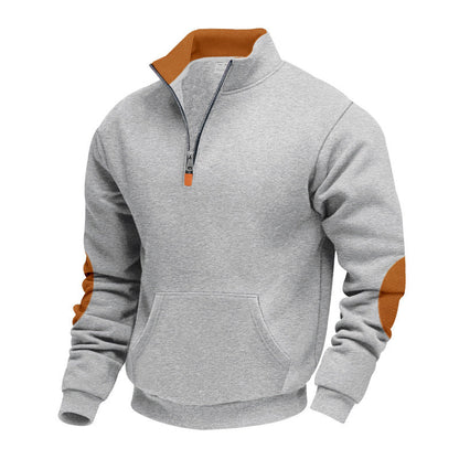 Herren Sportpullover Warm mit Kragen und Taschen