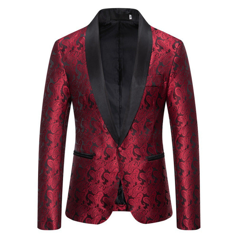 Herren Smokingjacke Elegant mit Muster Schwarz