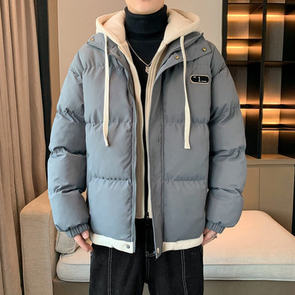 Herren Winterjacke Warm Dickes Futter Mit Kapuze