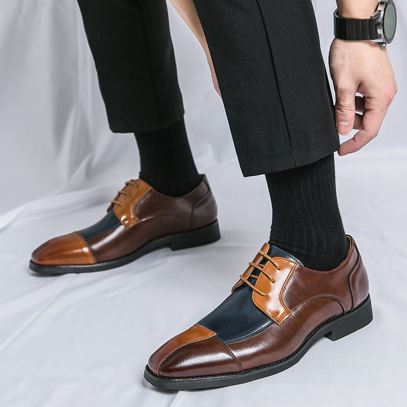 Herren Schnürschuhe Elegante Lederschuhe Zweifarbig - BerlinGlamour