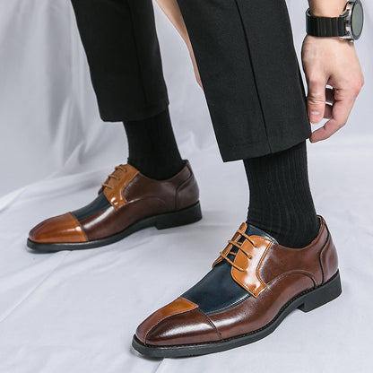 Herren Schnürschuhe Elegante Lederschuhe Zweifarbig - BerlinGlamour