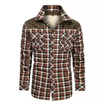 Herren Flanellhemd Karo Praktisch Warm Mit Brusttasche