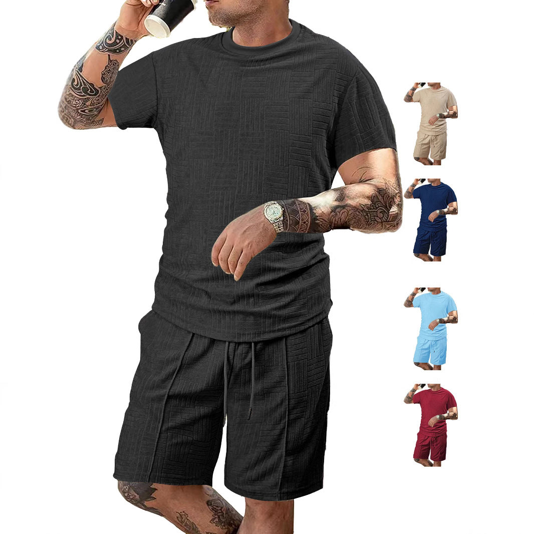 Herren Sport-Outfit Atmungsaktiv Kurzarmshirt Shorts Lauf