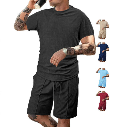 Herren Sport-Outfit Atmungsaktiv Kurzarmshirt Shorts Lauf