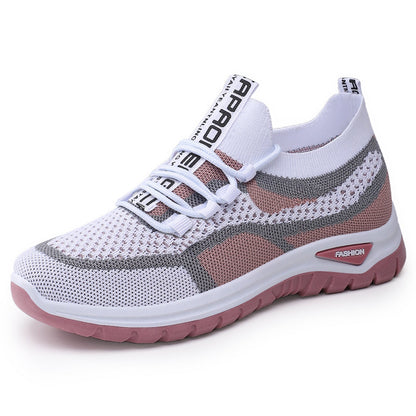 Damen Laufschuhe Atmungsaktiv Mesh Leicht mit elastischer Schnürung