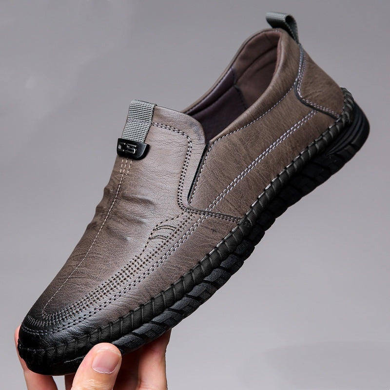 Herren Leder Schuhe Slip-On Elegant Bequem
