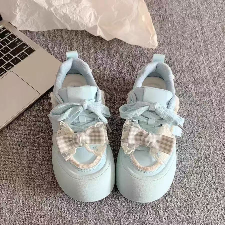 Damen Sneaker Rüschendesign Frauen Schuhe Sportlich Modern