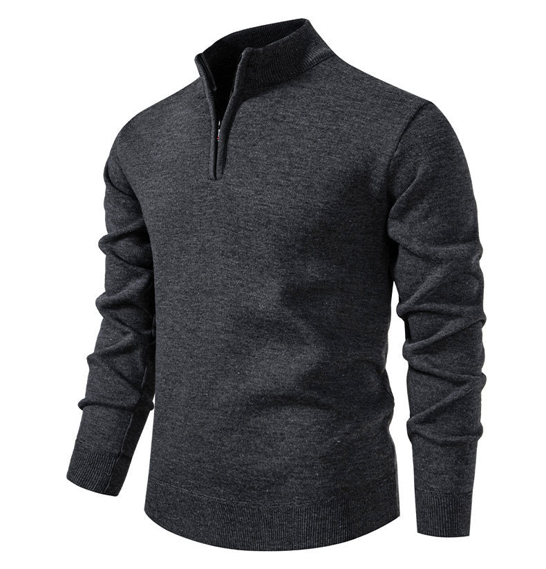 Herren Strickpullover Kurzarm mit Reißverschluss