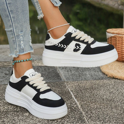 Damen Plateau Sneaker Hoch mit Applikationen und Weicher Sohle