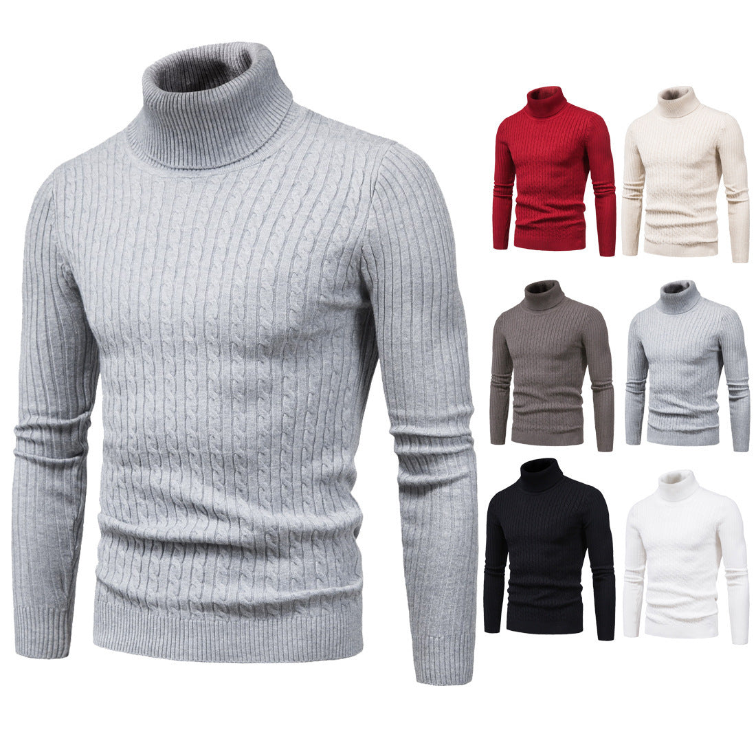 Herren Rollkragenpullover Komfortabel Warm Modern
