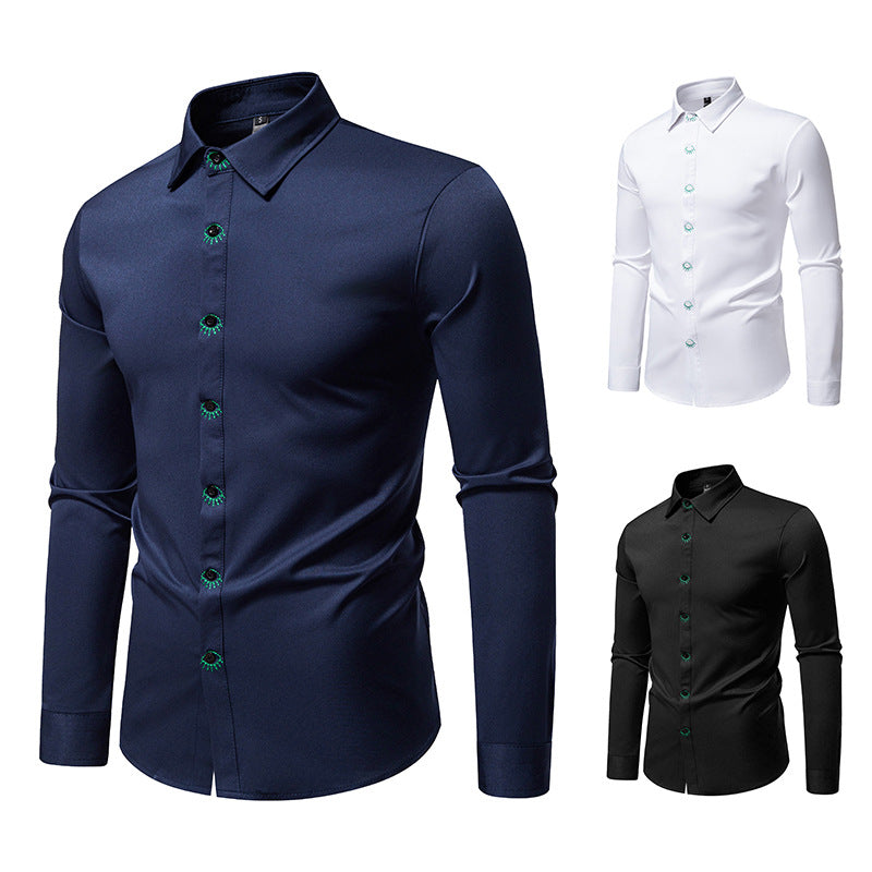 Herren Hemd Elegantes Design mit Stickerei Berlin Style