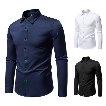Herren Hemd Elegantes Design mit Stickerei Berlin Style