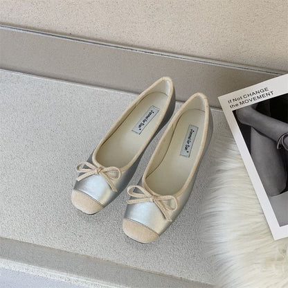 Damen Ballerinas Weich Bequem Mit Schleife Elegant