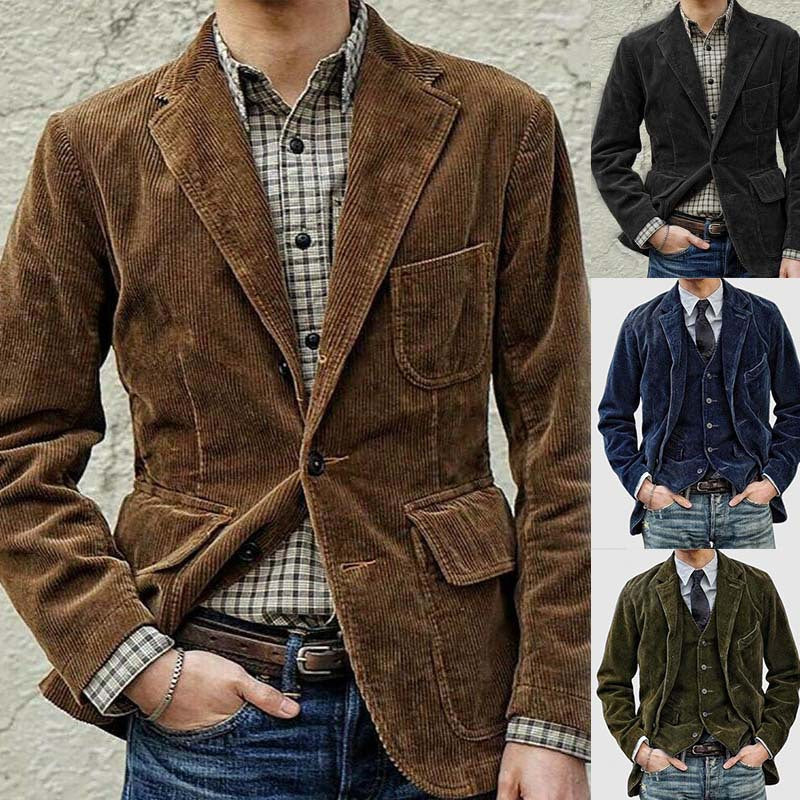 Herren Blazer Cord Moderner Schnitt Geschäftlich Elegant - BerlinGlamour