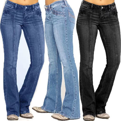 Damen Jeans Bootcut mit Stretch und Elegantem Schnitt