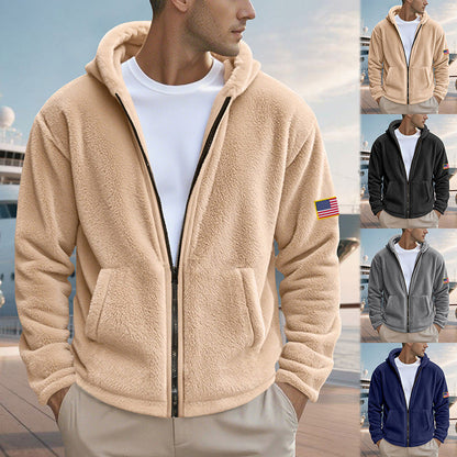 Herren Fleecejacke Warm Hochkragen Taschen - BerlinGlamour