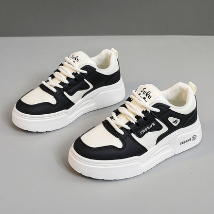 Damen Sneaker Sportlich Chunky Weite Sohle Schwarz