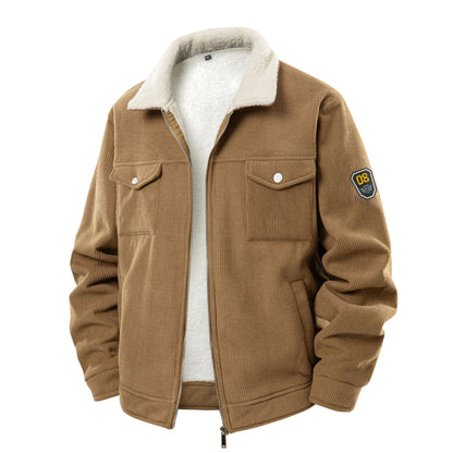 Herren Steppjacke Cord gefüttert mit Taschen