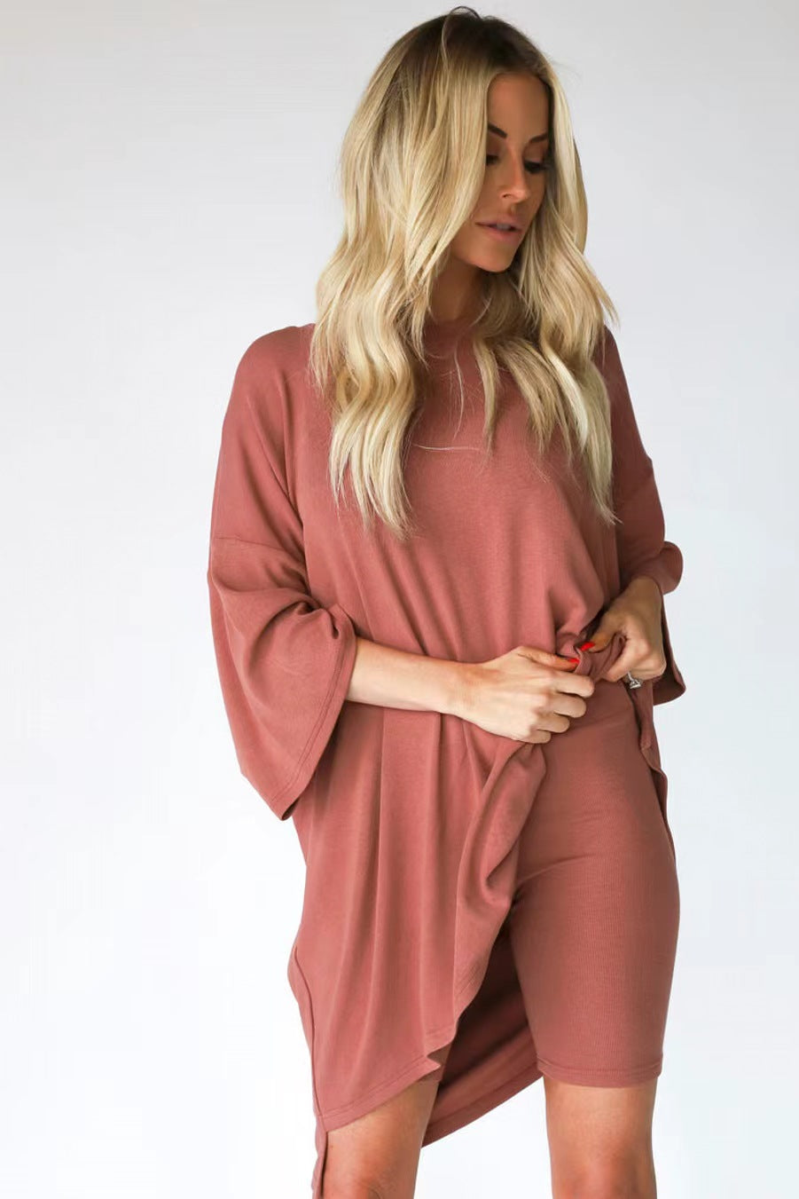 Damen Oversize Bluse V-Ausschnitt Großkaros Bequem