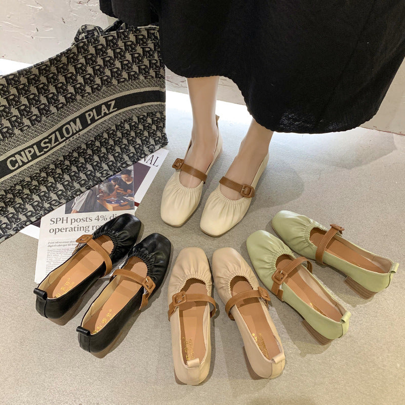 Damen Ballerinas Bequem Riemchen Design Modisch