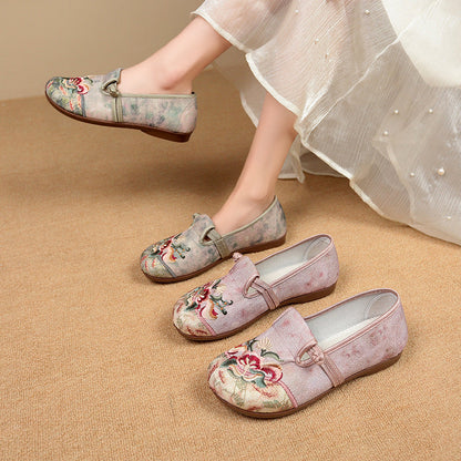 Damen Ballerinas Bequem Florale Stickerei Mode Schuhe - BerlinGlamour