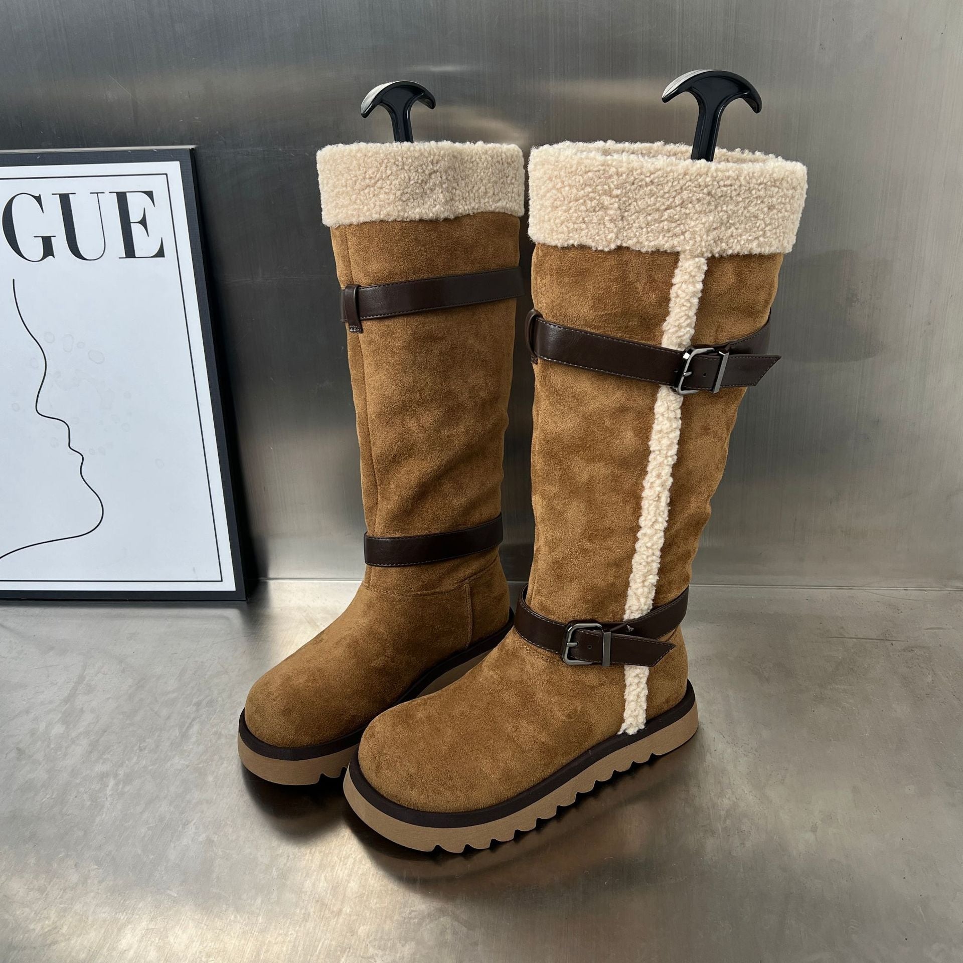 Damen Winterstiefel Fleecegefüttert Rutschfest Elegantes Design - BerlinGlamour