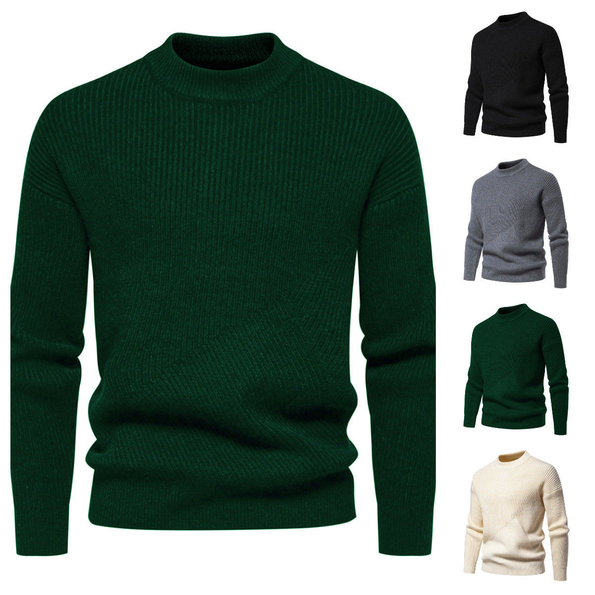 Herren Pullover Feinstrick Modern Rippenmuster Hochwertig