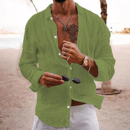 Leinenhemd Herren Lässig Sommer Modern