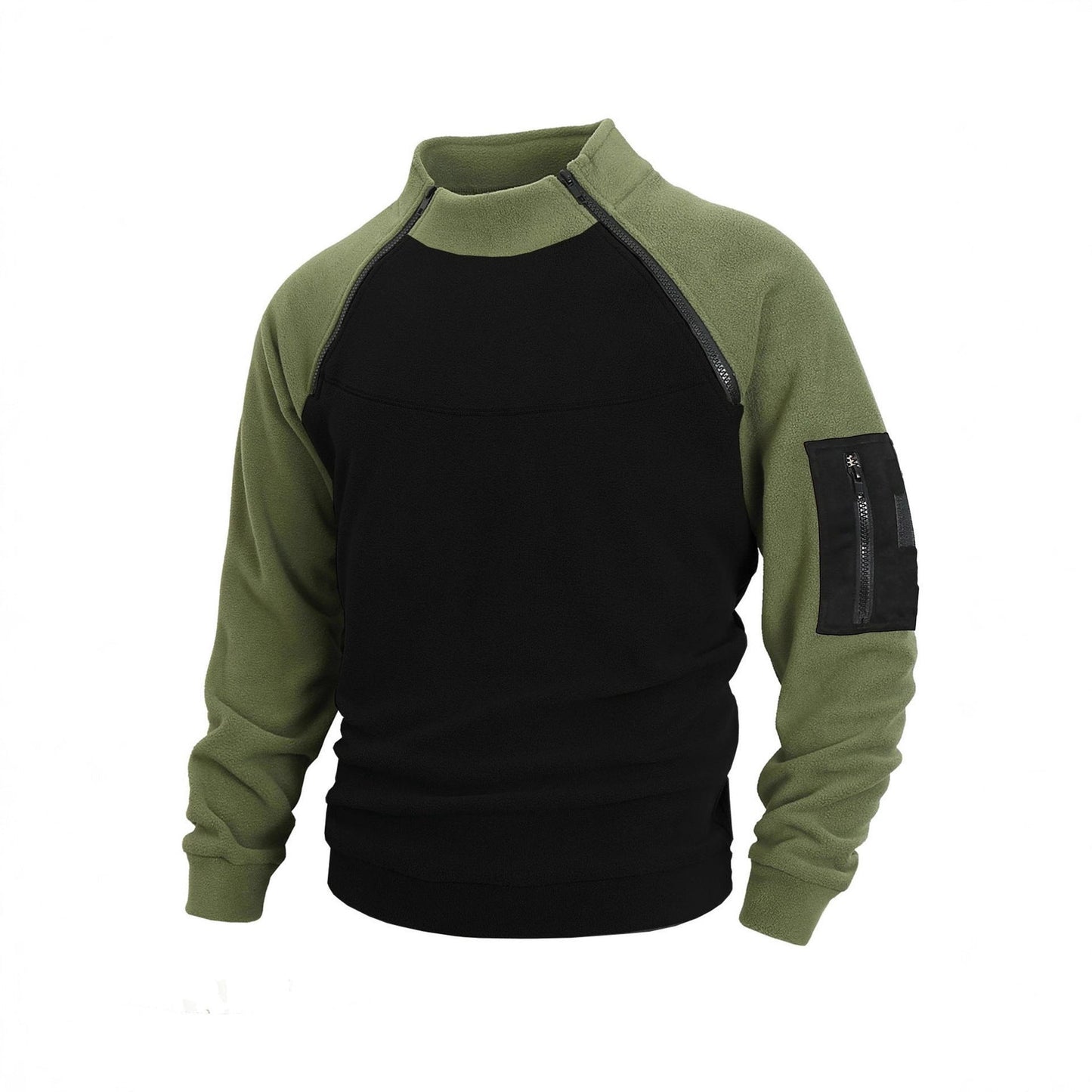 Herren Fleece Pullover Warm mit Reißverschluss Kragen