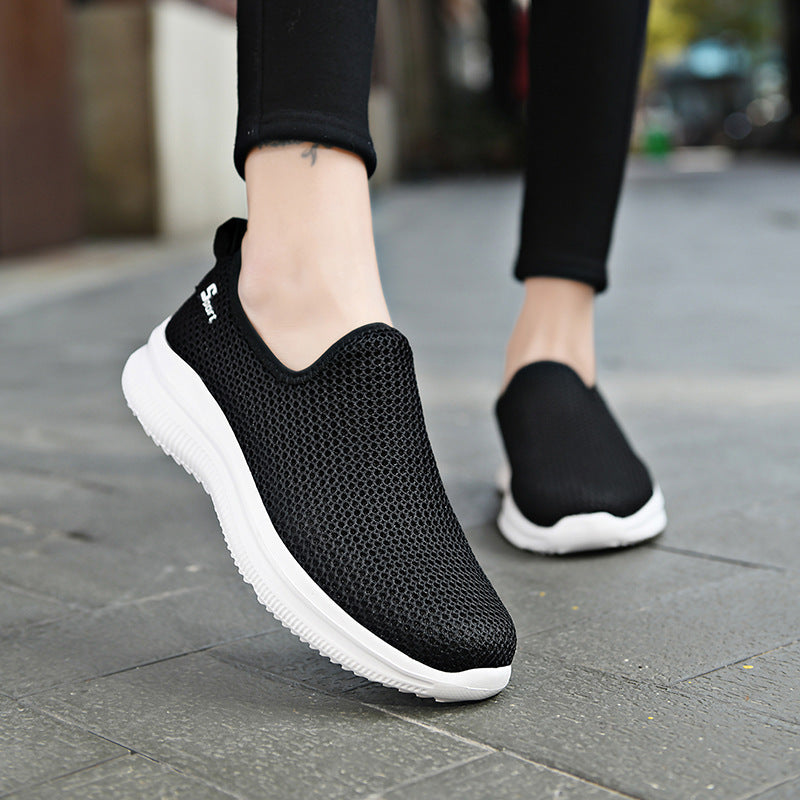 Damen Sneaker Atmungsaktiv Freizeitschuhe Slip-On Bequem
