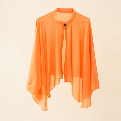 Damen Kimono Chiffon Leicht mit Weiten Ärmeln Sommer