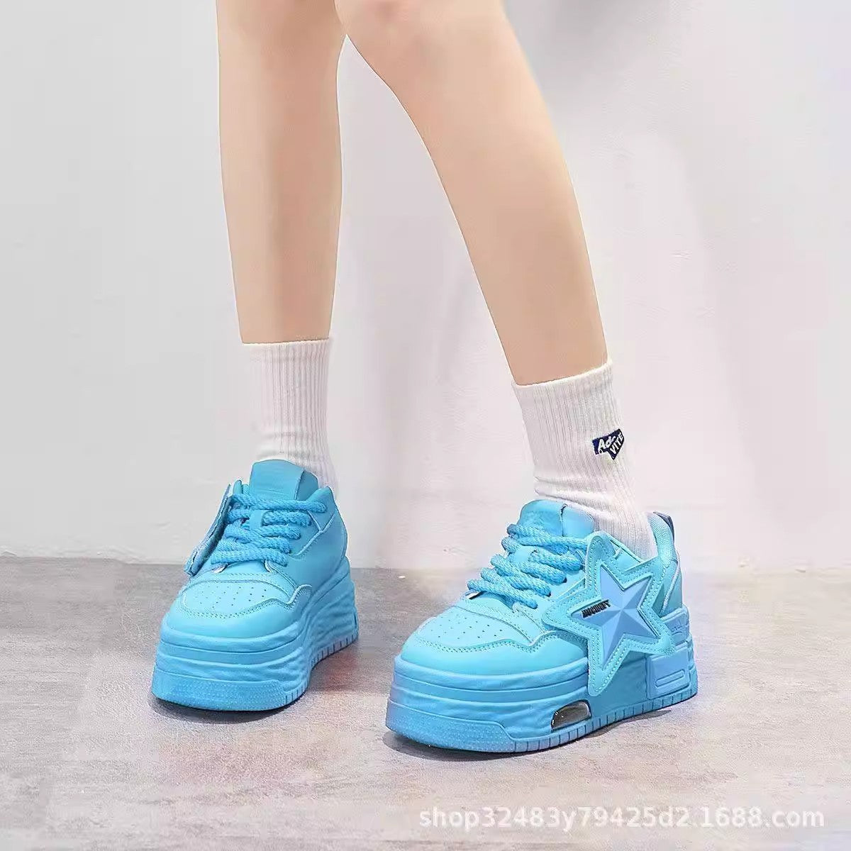 Damen Sneaker Chunky Sternen-Design Komfortschuhe