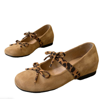 Damen Ballerinas Veloursleder Schleifen Schwarz Elegant