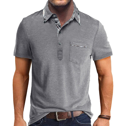 Herren Poloshirt Elegant Modern Kontrast Kragen