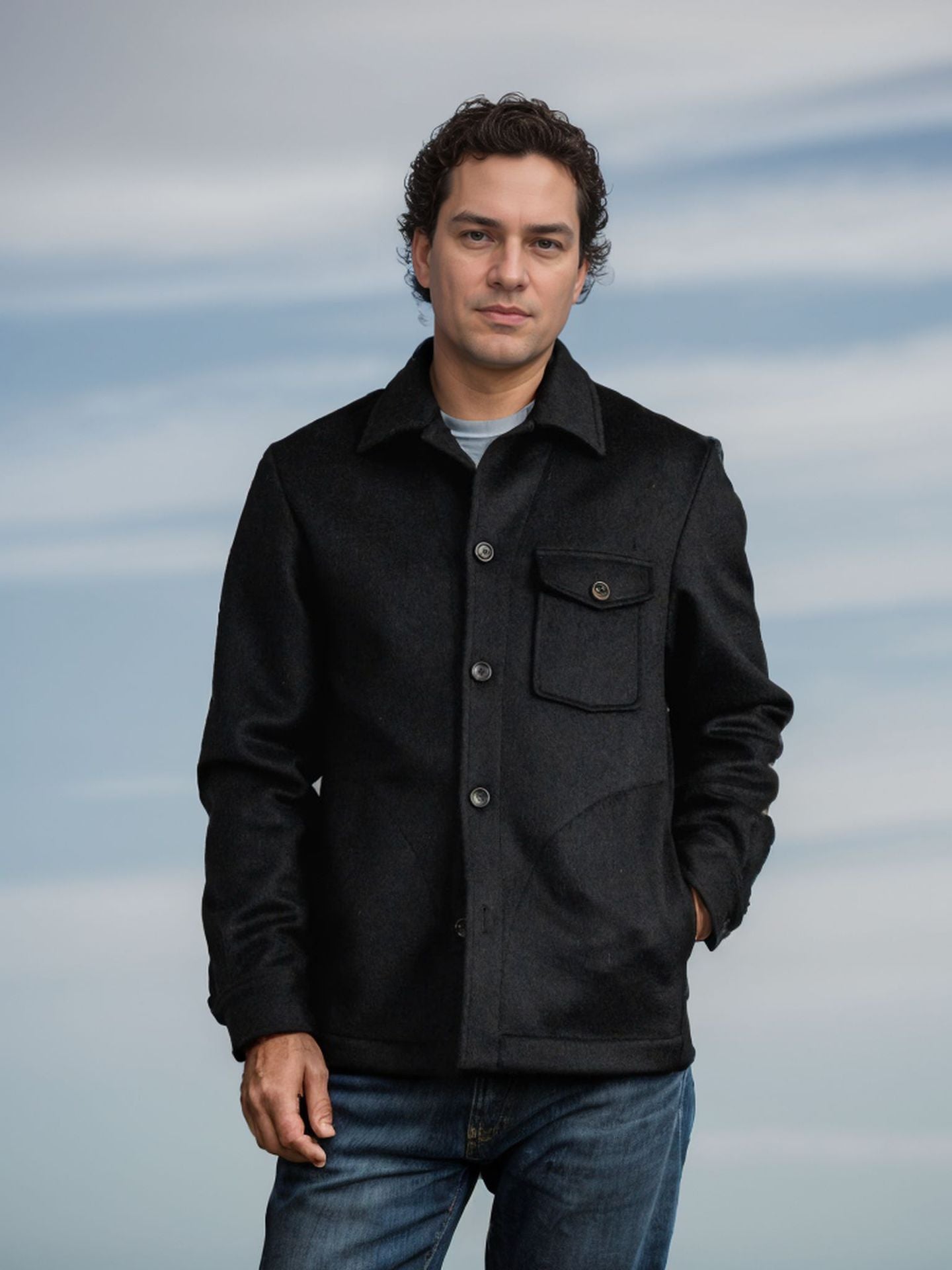 Herren Wolljacke Praktisch Mit Taschen Winter