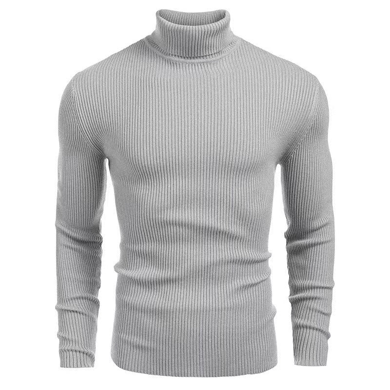 Herren Rollkragenpullover Feinripp aus Merino-Wolle