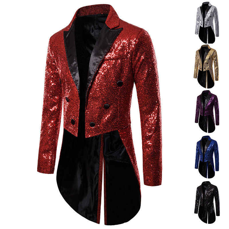 Abendblazer Herren Glitzer Effekt Schwarz Elegant